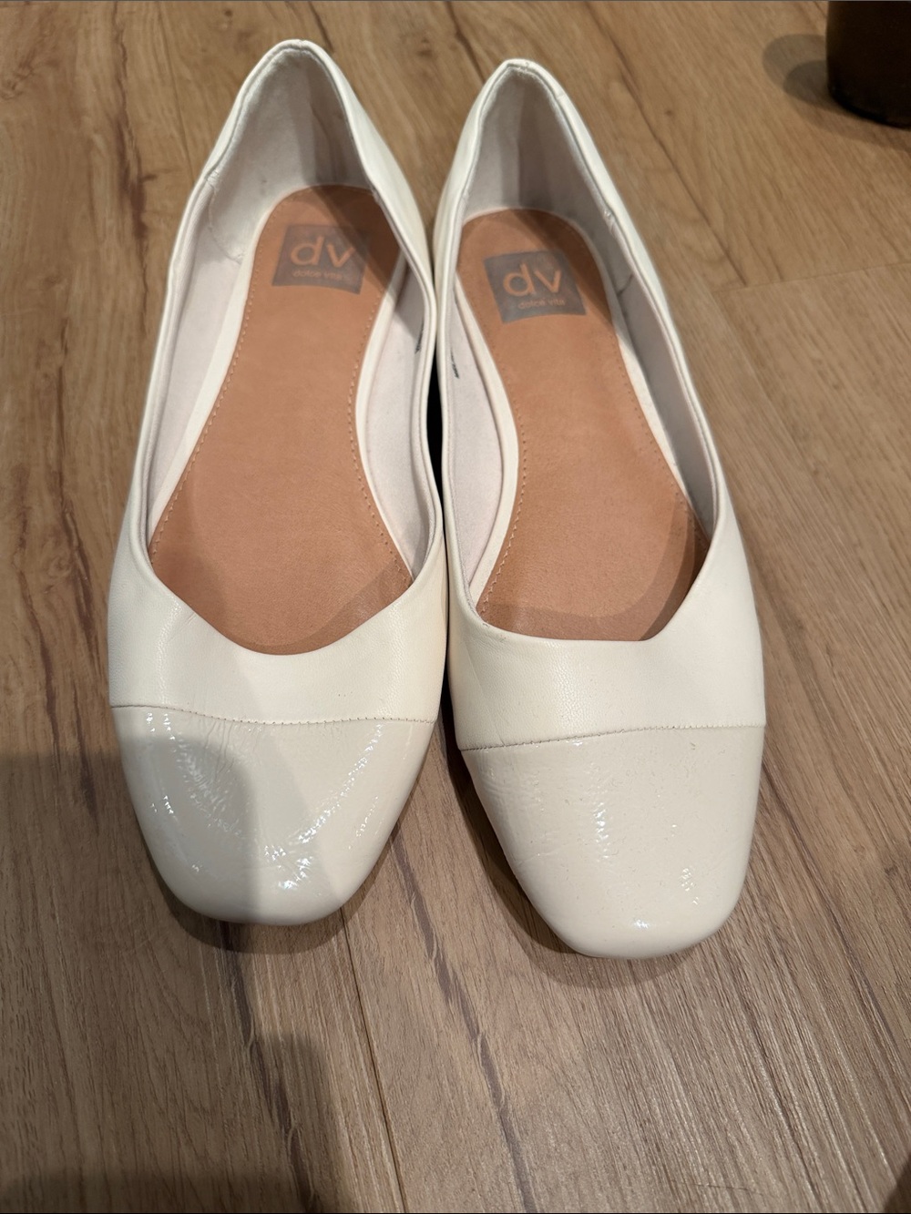 DV by Dolce Vita Cream Square-Toe Ballet Flats